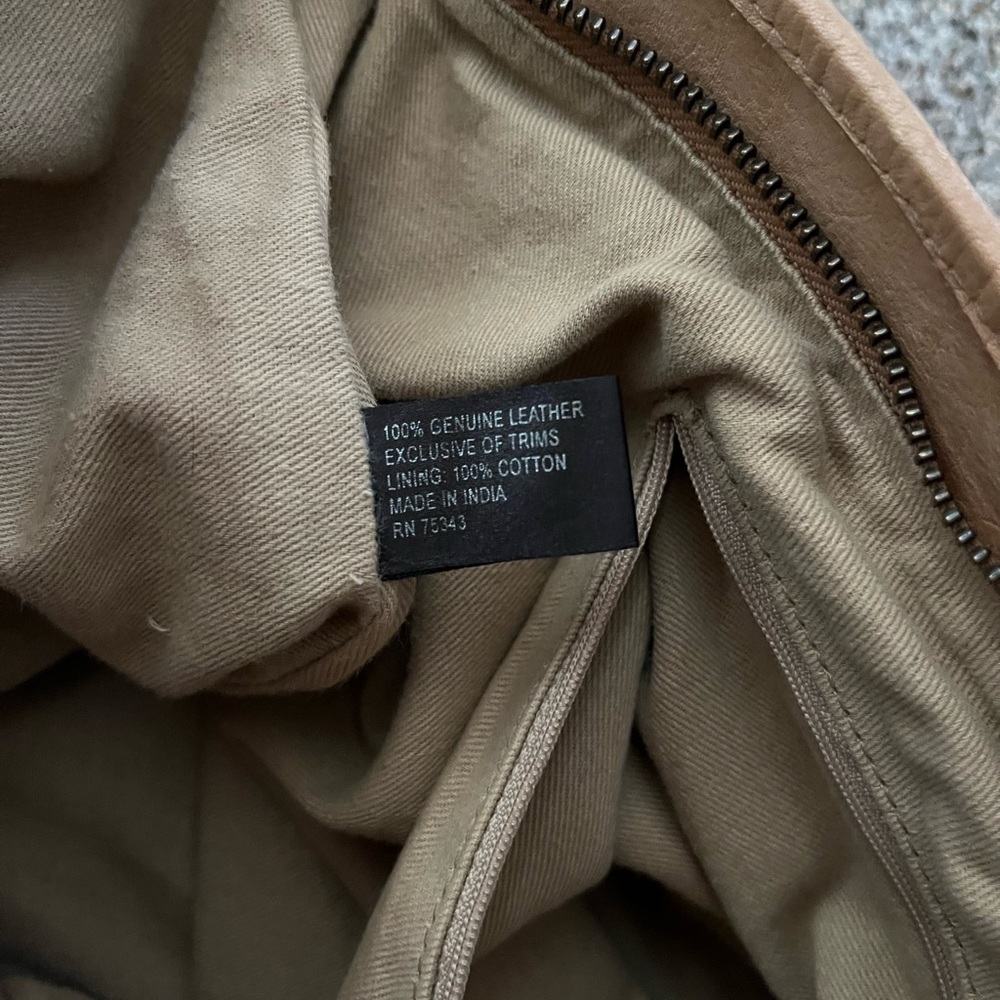 Tan woven leather handbag - Picture 10 of 10